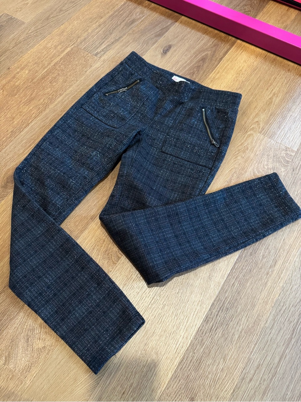 SO Girls plaid metallic ponte pants sz 8